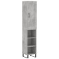 vidaXL Credenza Grigio Cemento 34,5x34x180 cm in Legno Multistrato vidaXL Credenza Grigio Cemento 34,5x34x180 cm in Legno Multistrato