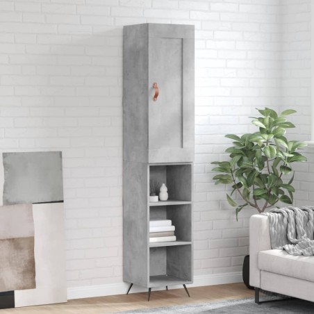 vidaXL Credenza Grigio Cemento 34,5x34x180 cm in Legno Multistrato