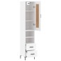 vidaXL Credenza Bianca 34,5x34x180 cm in Legno Multistrato vidaXL Credenza Bianca 34,5x34x180 cm in Legno Multistrato