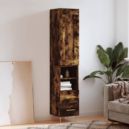 vidaXL Credenza Rovere Fumo 34,5x34x180 cm in Legno Multistrato