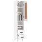 vidaXL Credenza 34,5x34x180 cm in Legno Multistrato Bianco Lucido vidaXL Credenza 34,5x34x180 cm in Legno Multistrato Bianco Lucido