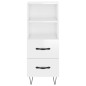 vidaXL Credenza 34,5x34x180 cm in Legno Multistrato Bianco Lucido vidaXL Credenza 34,5x34x180 cm in Legno Multistrato Bianco Lucido
