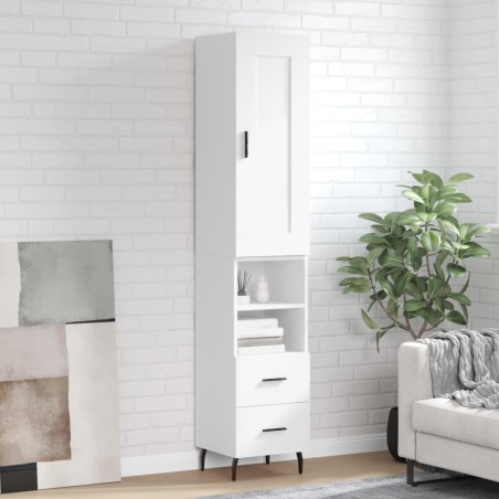 vidaXL Credenza Bianca 34,5x34x180 cm in Legno Multistrato