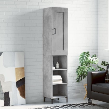 vidaXL Credenza Grigio Cemento 34,5x34x180 cm in Legno Multistrato