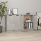 Credenze 2 pz Grigio Cemento 60x30x70 cm in Legno Multistrato Credenze 2 pz Grigio Cemento 60x30x70 cm in Legno Multistrato