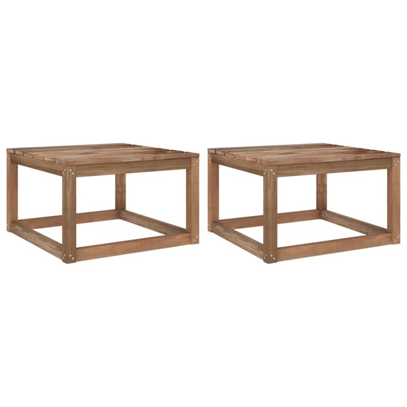 Tavoli Giardino Pallet 2pz Marrone 60x60x36,5cm Pino Impregnato