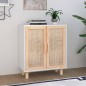Credenza Bianca 60x30x70 cm Legno Massello Pino Rattan Naturale Credenza Bianca 60x30x70 cm Legno Massello Pino Rattan Naturale