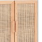 Credenza Bianca 60x30x70 cm Legno Massello Pino Rattan Naturale Credenza Bianca 60x30x70 cm Legno Massello Pino Rattan Naturale
