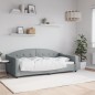 vidaXL Letto da Giorno Grigio Chiaro 90x190 cm in Tessuto vidaXL Letto da Giorno Grigio Chiaro 90x190 cm in Tessuto