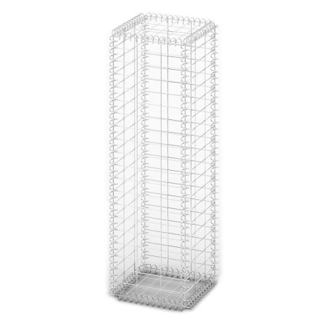 vidaXL Cesto Gabbione con Coperchio in Filo Zincato 100 x 30 x 30 cm 