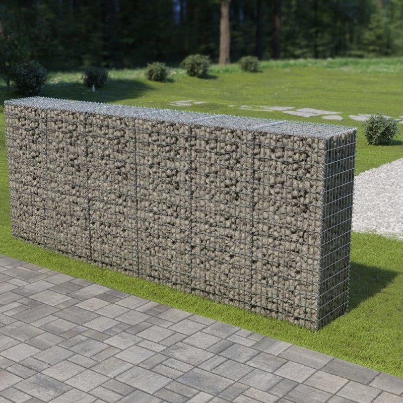 vidaXL Gabbione con Copertura in Acciaio Zincato 300x50x150 cm vidaXL Gabbione con Copertura in Acciaio Zincato 300x50x150 cm