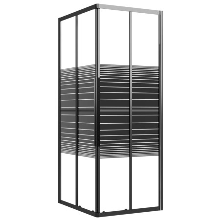 vidaXL Box Doccia a Righe ESG 80x70x180 cm Nero
