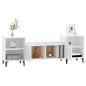 Mobile Porta TV Bianco Lucido 160x35x55 cm in Legno Multistrato Mobile Porta TV Bianco Lucido 160x35x55 cm in Legno Multistrato