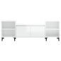 Mobile Porta TV Bianco Lucido 160x35x55 cm in Legno Multistrato Mobile Porta TV Bianco Lucido 160x35x55 cm in Legno Multistrato