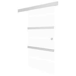 vidaXL Porta Scorrevole con Fermi in Vetro ESG 102,5x205 cm Argento