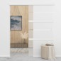 vidaXL Porta Scorrevole con Fermi in Vetro ESG 102,5x205 cm Argento vidaXL Porta Scorrevole con Fermi in Vetro ESG 102,5x205 cm Argento