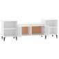 Mobile Porta TV Bianco Lucido 160x35x55 cm in Legno Multistrato Mobile Porta TV Bianco Lucido 160x35x55 cm in Legno Multistrato