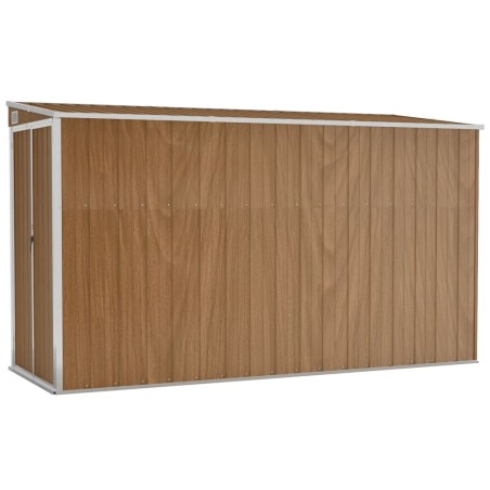vidaXL Capanno Giardino a Parete Marrone 118x288x178cm Acciaio Zincato