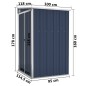 vidaXL Capanno da Giardino a Parete Antracite 118x100x178 cm Acciaio vidaXL Capanno da Giardino a Parete Antracite 118x100x178 cm Acciaio