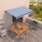 Tenda da Sole Retrattile Automatica 400x350 cm Blu e Bianca Tenda da Sole Retrattile Automatica 400x350 cm Blu e Bianca