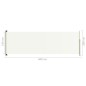 vidaXL Tenda da Sole Laterale Retrattile per Patio 200x600 cm Crema