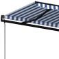 Tenda da Sole Retrattile Automatica 400x350 cm Blu e Bianca Tenda da Sole Retrattile Automatica 400x350 cm Blu e Bianca