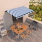 vidaXL Tenda da Sole Retrattile Manuale 400x350 cm Blu e Bianca vidaXL Tenda da Sole Retrattile Manuale 400x350 cm Blu e Bianca