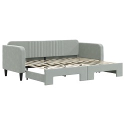 vidaXL Divano Letto con Letto Estraibile Grigio Chiaro 80x200 Velluto