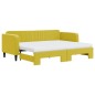 vidaXL Divano Letto Estraibile con Materassi Giallo 80x200 cm Velluto vidaXL Divano Letto Estraibile con Materassi Giallo 80x200 cm Velluto