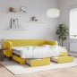 vidaXL Divano Letto Estraibile con Cassetti Giallo 80x200cm in Velluto vidaXL Divano Letto Estraibile con Cassetti Giallo 80x200cm in Velluto