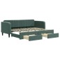 vidaXL Divano Letto Estraibile Cassetti Verde Scuro 80x200cm Velluto vidaXL Divano Letto Estraibile Cassetti Verde Scuro 80x200cm Velluto