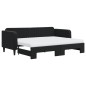 vidaXL Divano Letto Estraibile con Materassi Nero 80x200 cm Velluto vidaXL Divano Letto Estraibile con Materassi Nero 80x200 cm Velluto