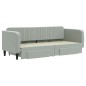 vidaXL Divano Letto Estraibile Cassetti Grigio Chiaro 80x200cm Velluto