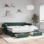 vidaXL Divano Letto Estraibile Cassetti Verde Scuro 80x200cm Velluto vidaXL Divano Letto Estraibile Cassetti Verde Scuro 80x200cm Velluto