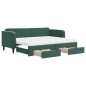 vidaXL Divano Letto Estraibile Cassetti Verde Scuro 80x200cm Velluto vidaXL Divano Letto Estraibile Cassetti Verde Scuro 80x200cm Velluto