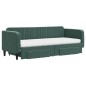 vidaXL Divano Letto Estraibile Cassetti Verde Scuro 80x200cm Velluto vidaXL Divano Letto Estraibile Cassetti Verde Scuro 80x200cm Velluto