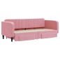 vidaXL Divano Letto Estraibile con Cassetti Rosa 80x200 cm Velluto vidaXL Divano Letto Estraibile con Cassetti Rosa 80x200 cm Velluto