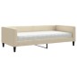 vidaXL Divano Letto con Materasso Crema 100x200 cm in Tessuto