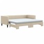 vidaXL Divano Letto Estraibile con Materassi Crema 80x200 cm Tessuto