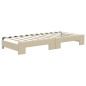 vidaXL Divano Letto Estraibile con Materassi Crema 80x200 cm Tessuto