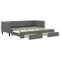 vidaXL Divano Letto Estraibile Cassetti Grigio Scuro 80x200cm Tessuto vidaXL Divano Letto Estraibile Cassetti Grigio Scuro 80x200cm Tessuto