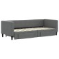 vidaXL Divano Letto Estraibile Cassetti Grigio Scuro 80x200cm Tessuto vidaXL Divano Letto Estraibile Cassetti Grigio Scuro 80x200cm Tessuto