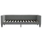 vidaXL Divano Letto Estraibile Cassetti Grigio Scuro 80x200cm Tessuto vidaXL Divano Letto Estraibile Cassetti Grigio Scuro 80x200cm Tessuto