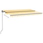 Tenda da Sole Retrattile Manuale LED 400x350 cm Gialla Bianca