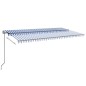 Tenda Automatica con Sensore Vento e LED 600x300 cm Blu Bianca Tenda Automatica con Sensore Vento e LED 600x300 cm Blu Bianca