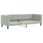 vidaXL Divano Letto con Materasso Grigio Chiaro 90x200 cm in Velluto vidaXL Divano Letto con Materasso Grigio Chiaro 90x200 cm in Velluto