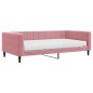 vidaXL Divano Letto con Materasso Rosa 100x200 cm in Velluto vidaXL Divano Letto con Materasso Rosa 100x200 cm in Velluto