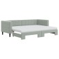 vidaXL Divano Letto Estraibile Materassi Grigio Chiaro 80x200 Velluto vidaXL Divano Letto Estraibile Materassi Grigio Chiaro 80x200 Velluto