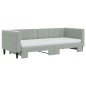 vidaXL Divano Letto Estraibile Materassi Grigio Chiaro 80x200 Velluto vidaXL Divano Letto Estraibile Materassi Grigio Chiaro 80x200 Velluto
