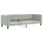 vidaXL Divano Letto Estraibile Materassi Grigio Chiaro 80x200 Velluto vidaXL Divano Letto Estraibile Materassi Grigio Chiaro 80x200 Velluto